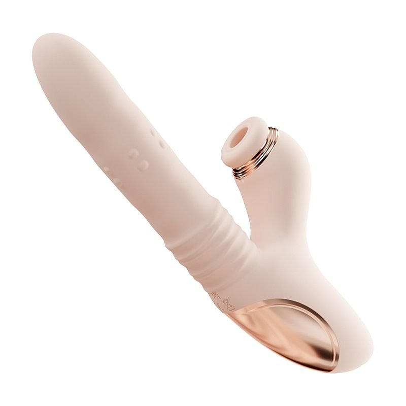 Vibrador de Ponto G e Clitóris / Pulsação com Vai e Vem Rotação / Aquecimento - 23,5 x 3,7cm - App