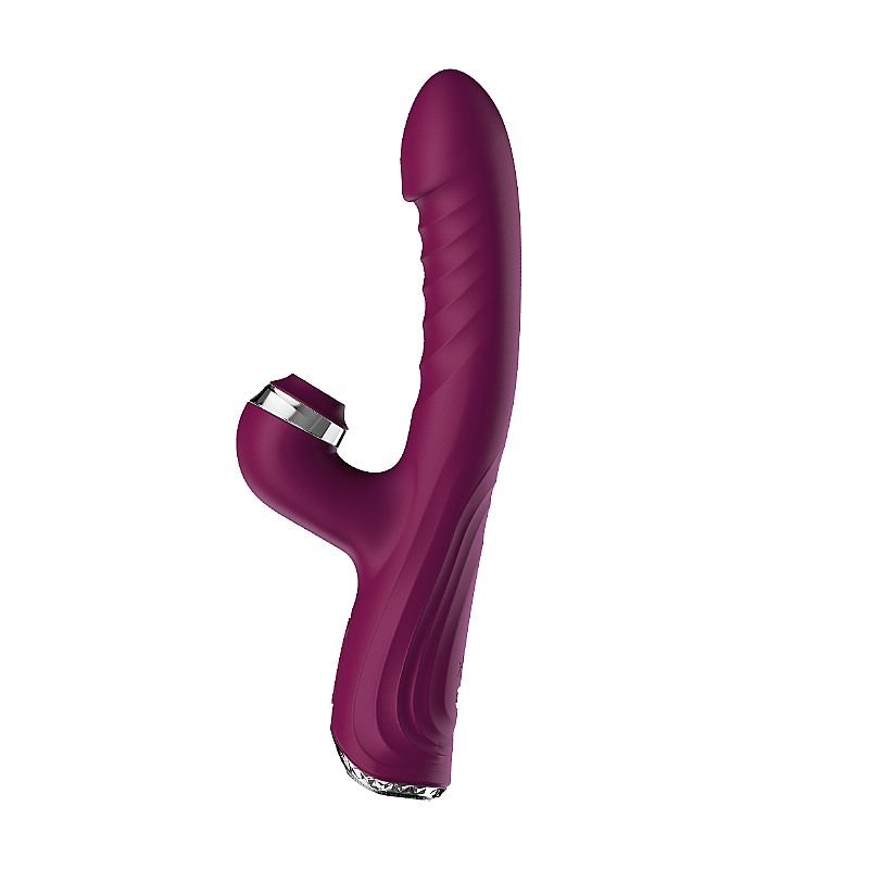 Vibrador de Ponto G e Clitóris / Pulsação e Vai e vem 2 - com tela de LCD - Vinho