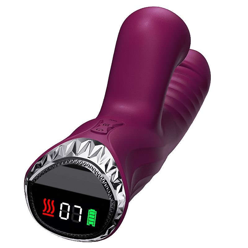 Vibrador de Ponto G e Clitóris / Pulsação e Vai e vem 2 - com tela de LCD - Vinho