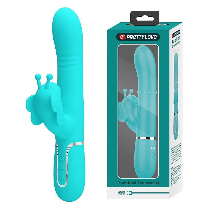 Vibrador de Ponto G e Clitóris / Pulsação - Vai e vem de Anel Twinkled - Pretty Love - Roxo