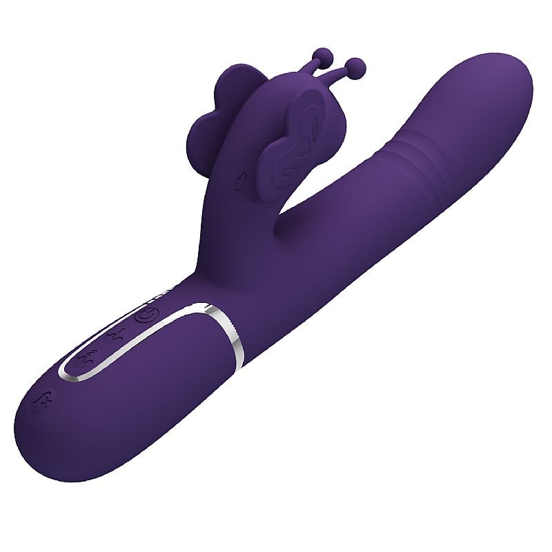 Vibrador de Ponto G e Clitóris / Pulsação - Vai e vem de Anel Twinkled - Pretty Love - Roxo