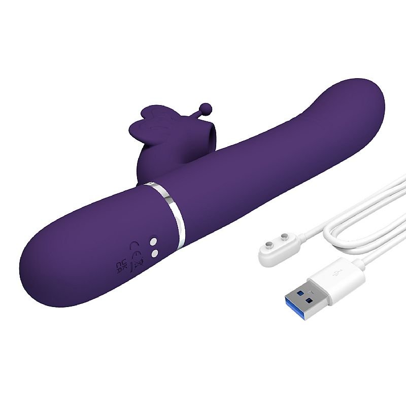 Vibrador de Ponto G e Clitóris / Pulsação - Vai e vem de Anel Twinkled - Pretty Love - Roxo