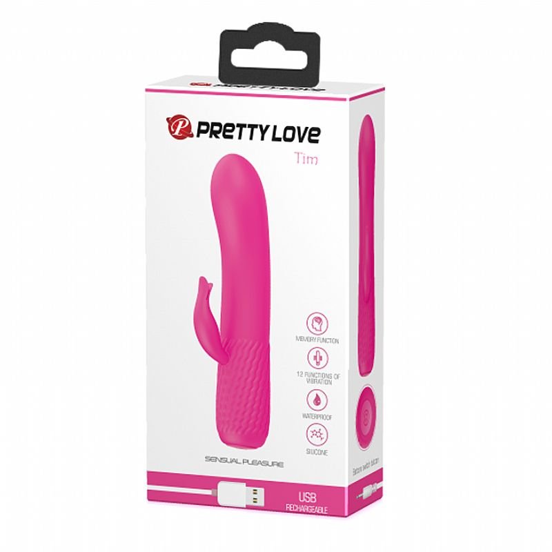 Vibrador de Ponto G e Clitóris - Recarregável - Tim - Pretty Love - Roxo