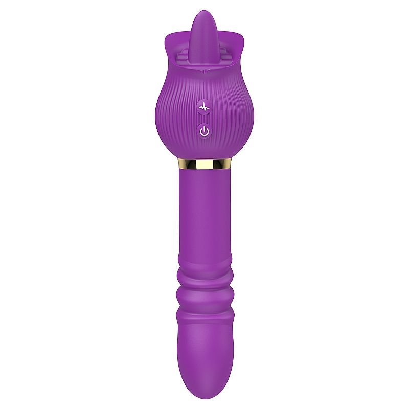 Vibrador de Ponto G e Clitóris / Rosa com Língua e Vai e vem - Jane - Vermelho