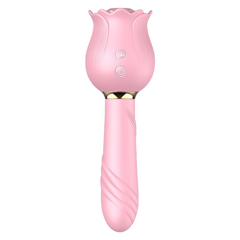 Vibrador de Ponto G e Clitóris / Rosa com Pulsação - Carmim