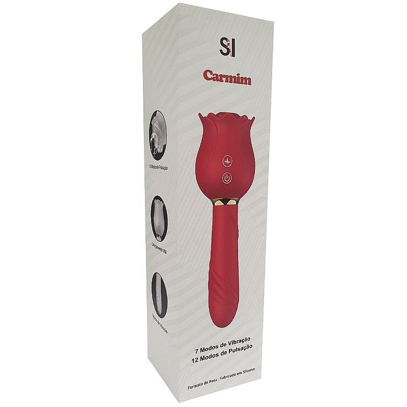 Vibrador de Ponto G e Clitóris / Rosa com Pulsação - Carmim