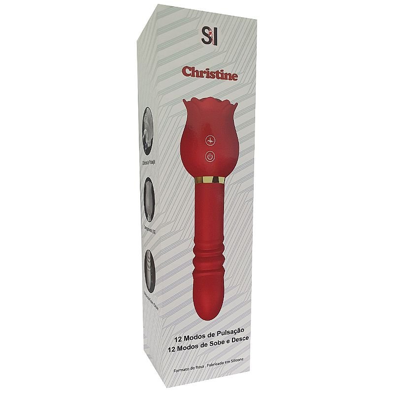 Vibrador de Ponto G e Clitóris / Rosa com Pulsação e Vai e vem - Christine - Rosa