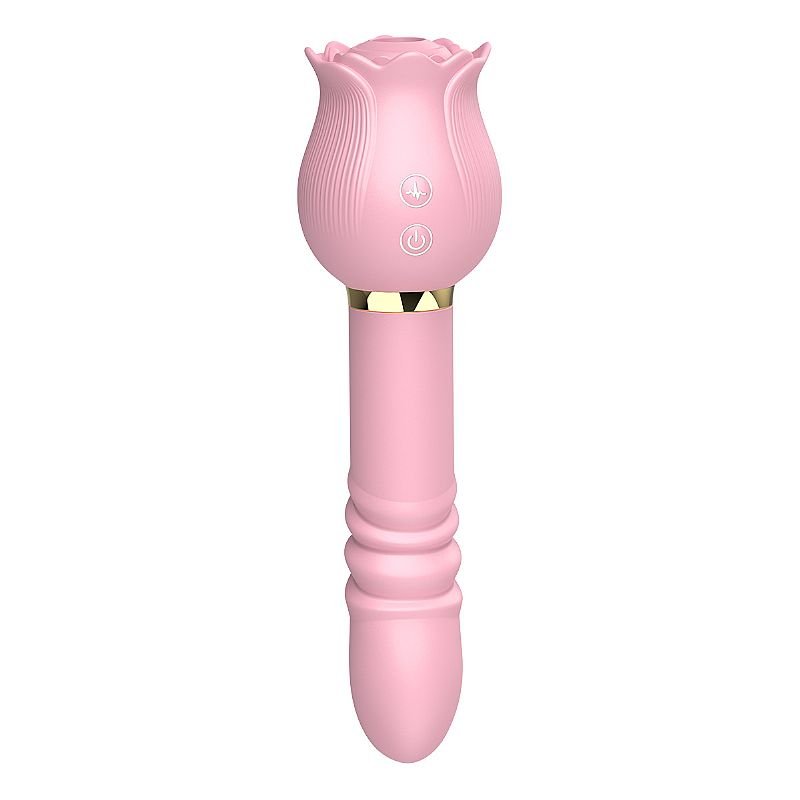 Vibrador de Ponto G e Clitóris / Rosa com Pulsação e Vai e vem - Christine - Vermelho