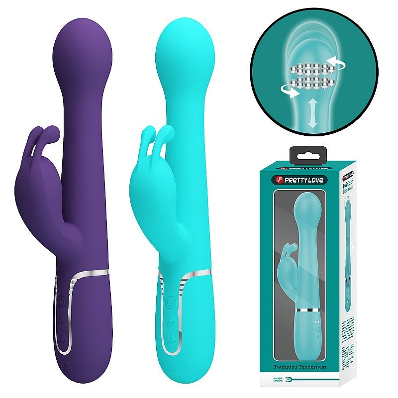 Vibrador de Ponto G e Clitóris - Rotativo / Vai e vem - Twinkled 3 - Pretty Love - Roxo