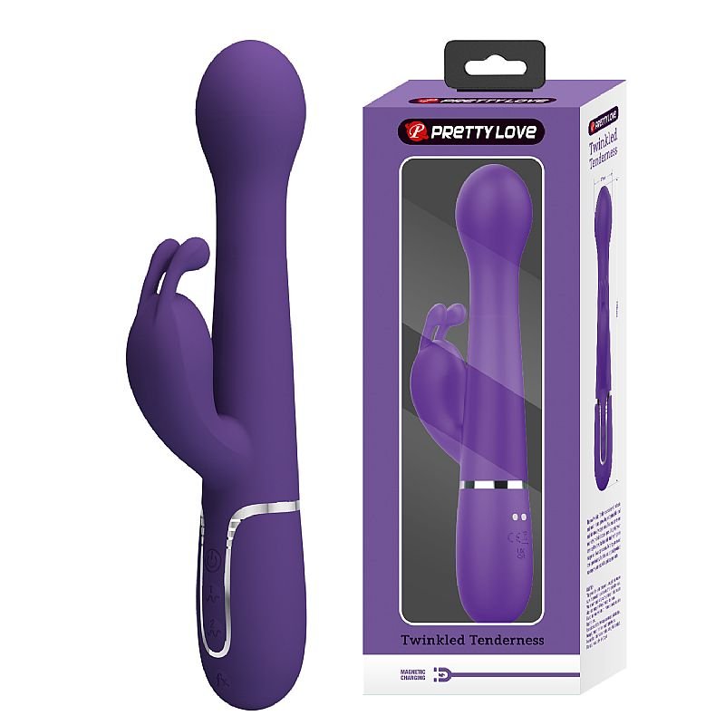 Vibrador de Ponto G e Clitóris - Rotativo / Vai e vem - Twinkled 3 - Pretty Love - Azul