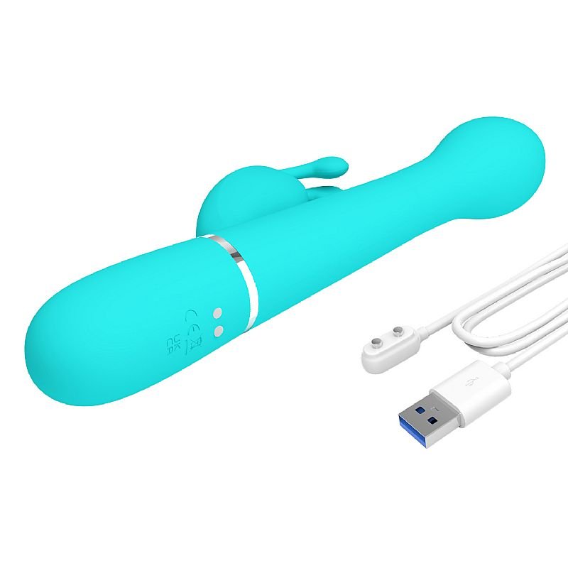 Vibrador de Ponto G e Clitóris - Rotativo / Vai e vem - Twinkled 3 - Pretty Love - Azul