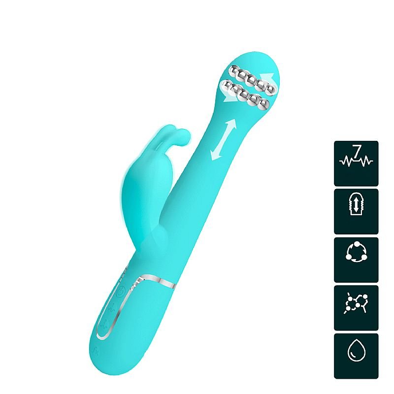 Vibrador de Ponto G e Clitóris - Rotativo / Vai e vem - Twinkled 3 - Pretty Love - Azul