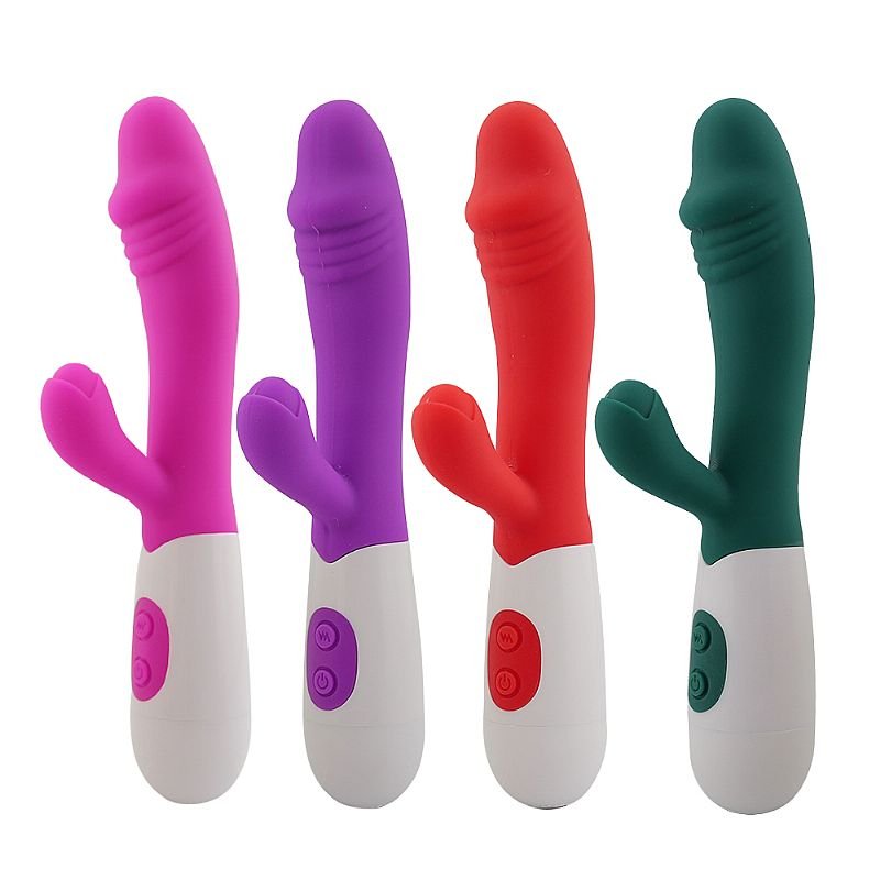 Vibrador de Ponto G e Clitóris - Sime - Á Pilhas - Verde