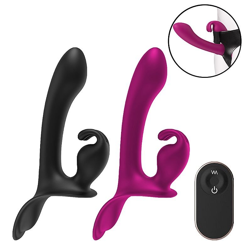 Vibrador de Ponto G e clitóris Strapless com Controle Remoto - Lord Rabbit - S-hande - Vinho