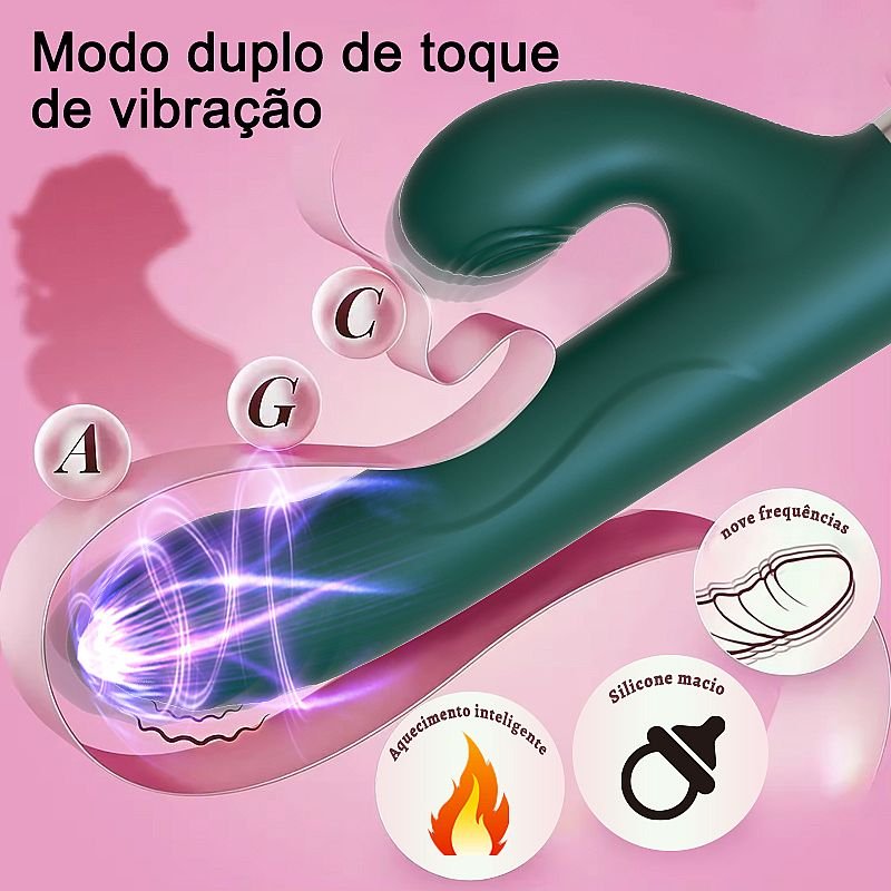 Vibrador de Ponto G e clitóris - Vai e vem - Lucas - Verde