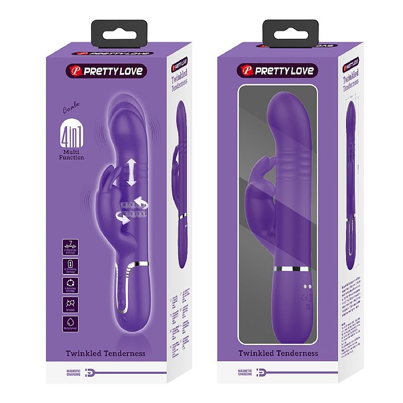 Vibrador de Ponto G e Clitóris - Vai e vem - Twinkled 2 - Pretty Love - Azul