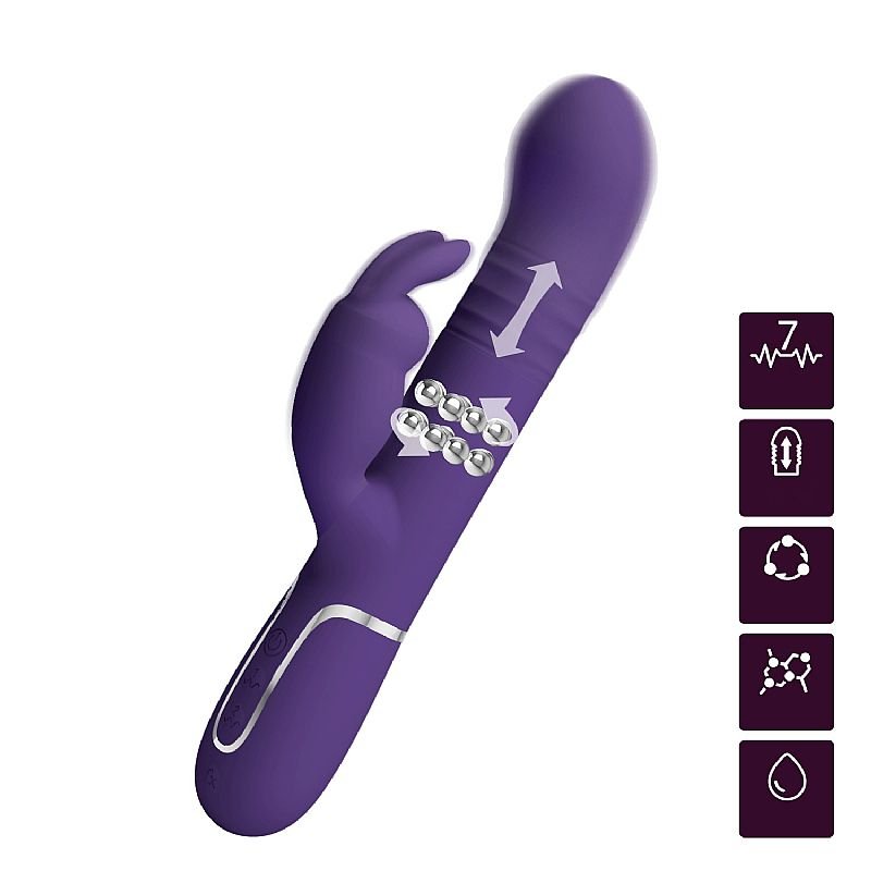 Vibrador de Ponto G e Clitóris - Vai e vem - Twinkled 2 - Pretty Love - Azul
