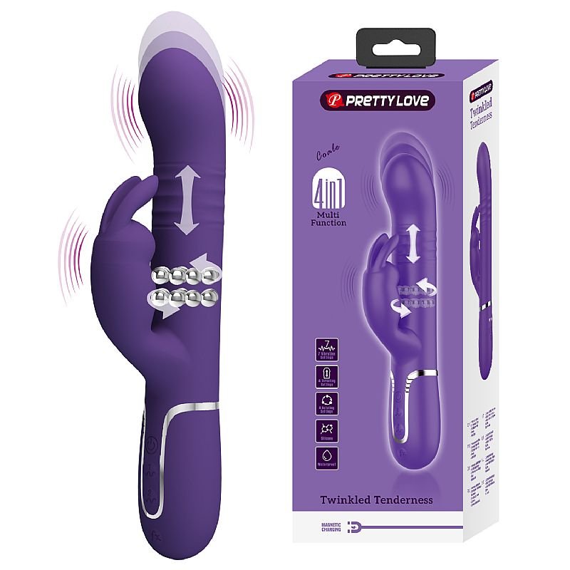 Vibrador de Ponto G e Clitóris - Vai e vem - Twinkled 2 - Pretty Love - Roxo
