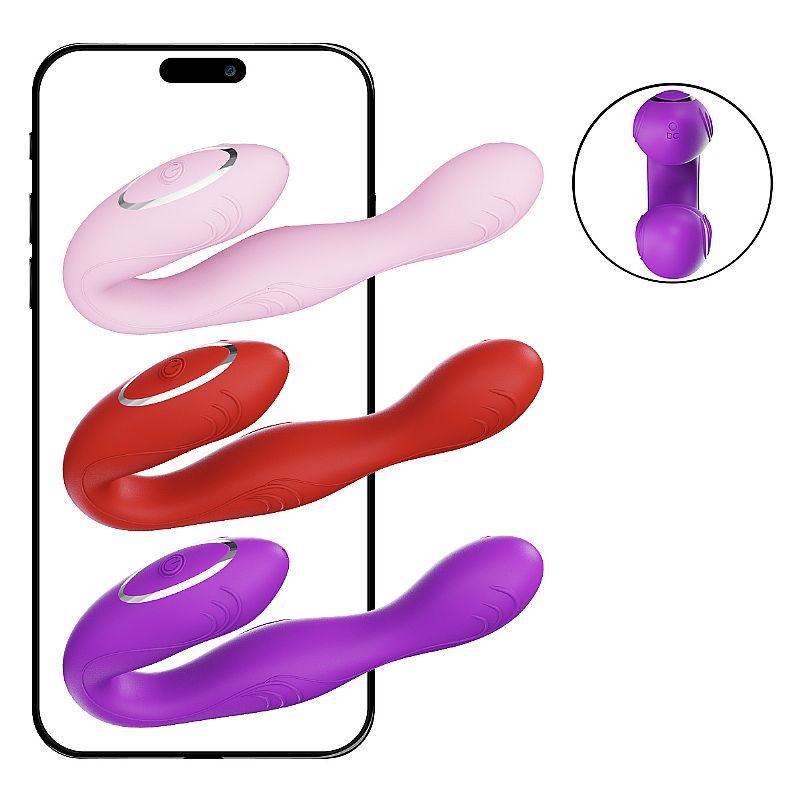 Vibrador de Ponto G e Clitóris - via APP - À Longa Distância - Rosa
