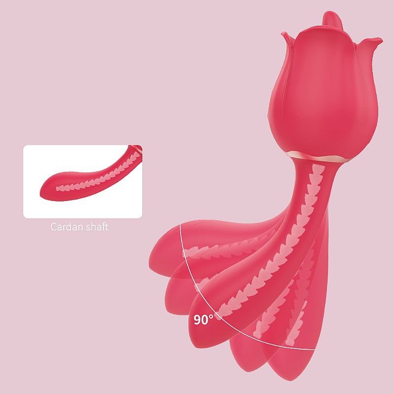 Vibrador de Ponto G e Estimulador com Língua - Formato de Rosa - PRO 2 - S-Hande