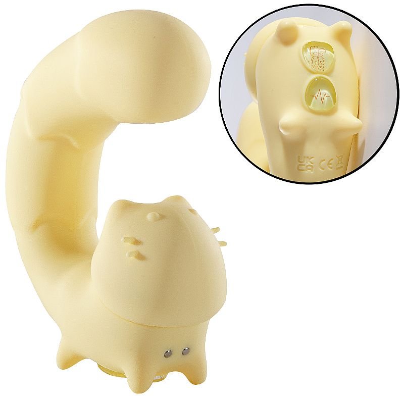 Vibrador de Ponto G - Formato de Gato Amarelo