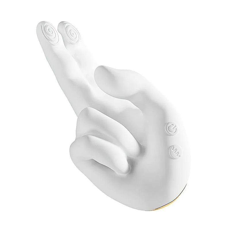 Vibrador de Ponto G Formato de Mão com Dedilhar / Vem Cá / com Aquecimento - Golden Right Hand - 16.6 x 6.4
