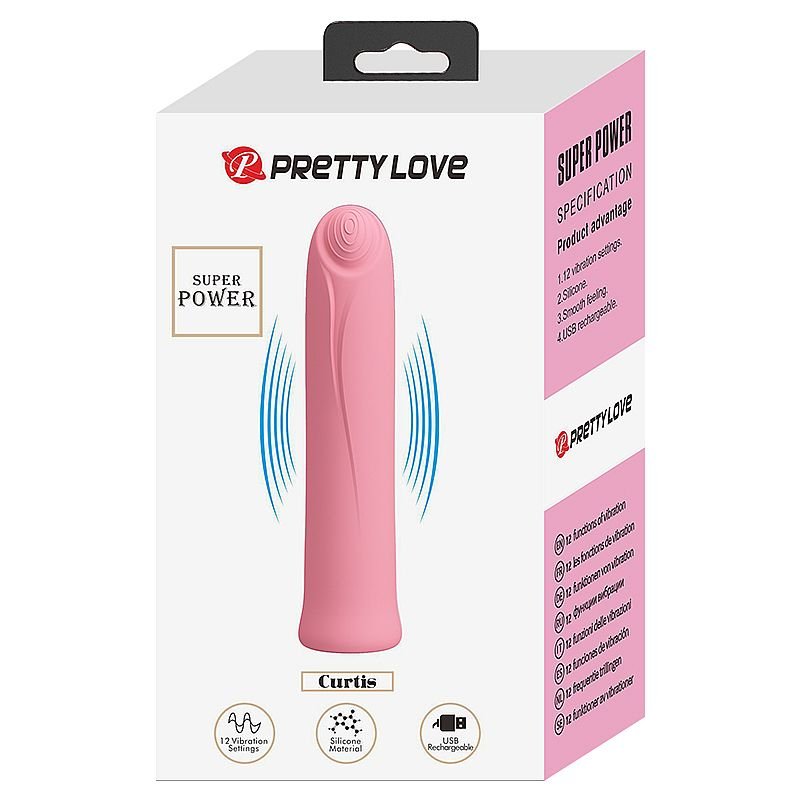 Vibrador de Ponto G / Recarregável - 10,3X2,1 - Curtis - Pretty Love