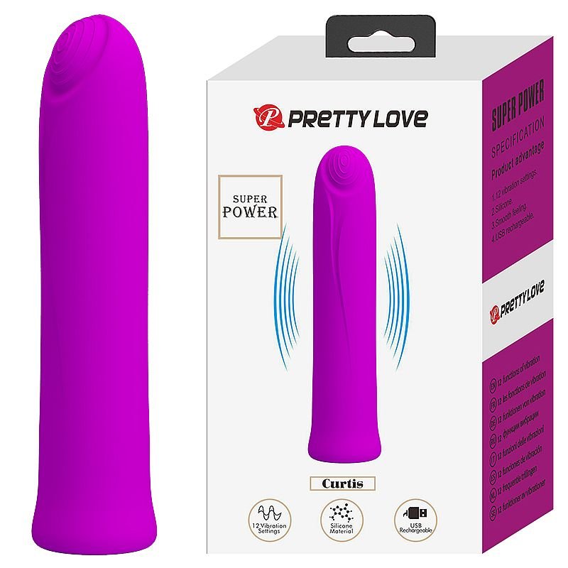 Vibrador de Ponto G / Recarregável - 10,3X2,1 - Curtis - Pretty Love