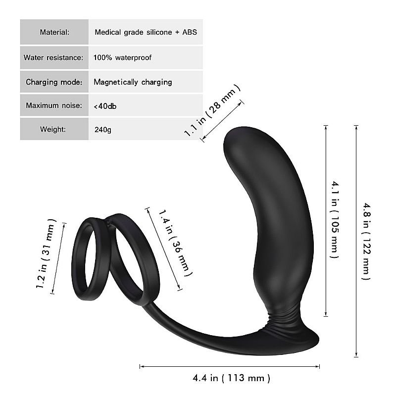Vibrador de Próstata com Anel Peniano - Recarregável - Lanco - S-Hande