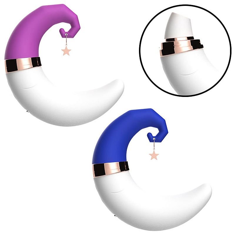 Vibrador de Pulsação com Ponto G - Lua - Azul