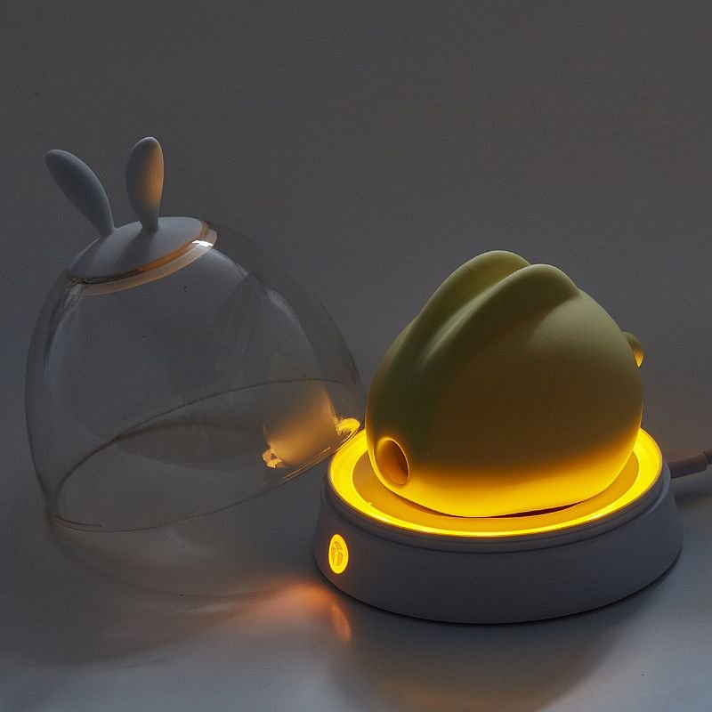 Vibrador de Pulsação - Formato de Coelho / Luminária - Amarelo