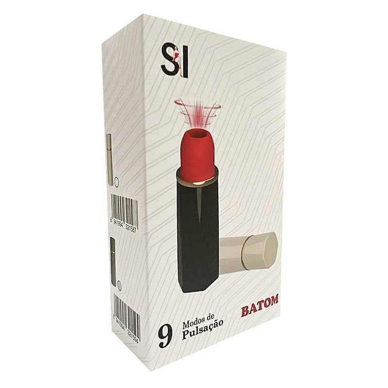 Vibrador de Pulsação - Recarregável - Batom - Preto