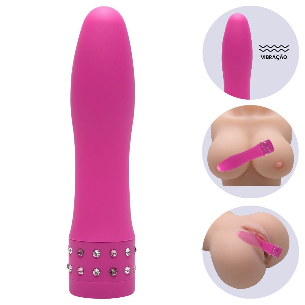 Vibrador Diamond Toque Aveludado 10 X 2,2cm Vipmix