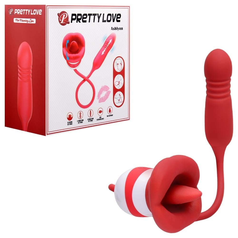 Vibrador Duplo Língua Vai Vem Ashlynn Pretty Love Vipmix