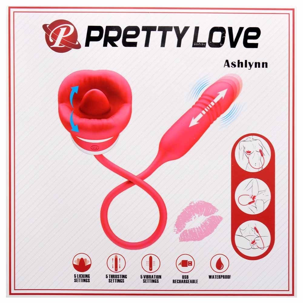 Vibrador Duplo Língua Vai Vem Ashlynn Pretty Love Vipmix