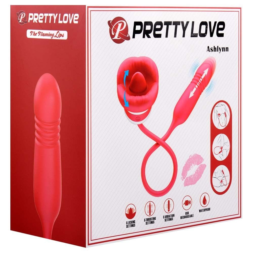 Vibrador Duplo Língua Vai Vem Ashlynn Pretty Love Vipmix