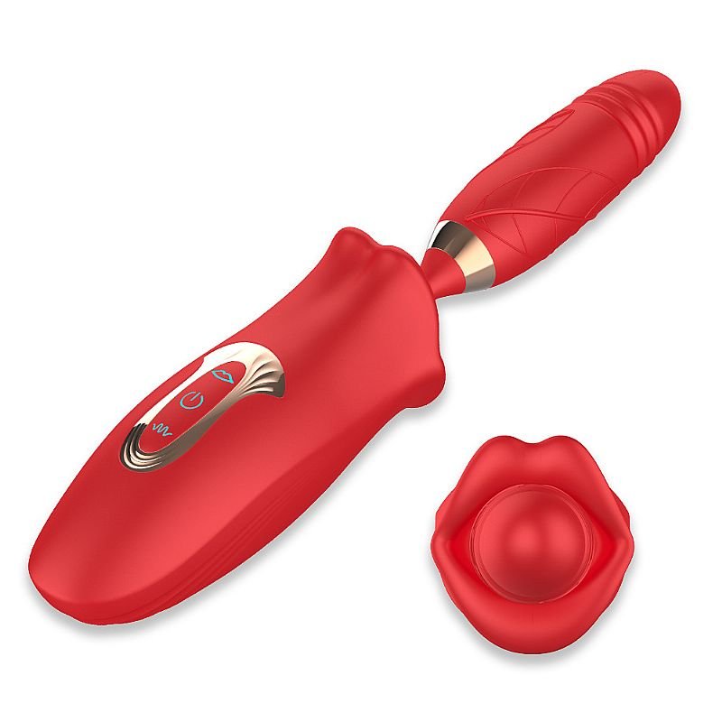 Vibrador em Formato de Boca - com Vai e vem