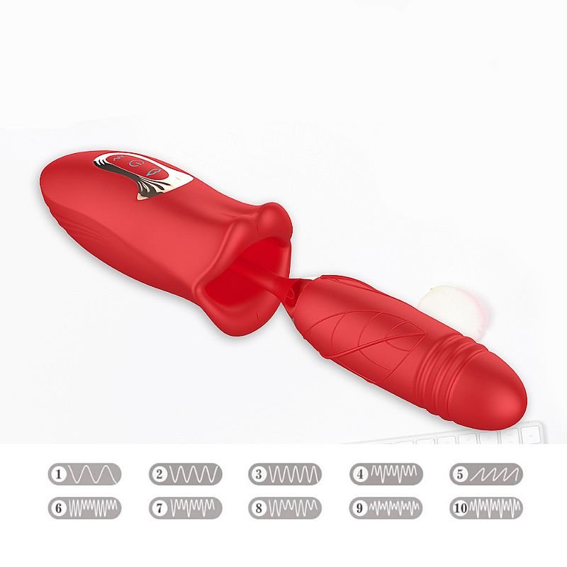 Vibrador em Formato de Boca - com Vai e vem