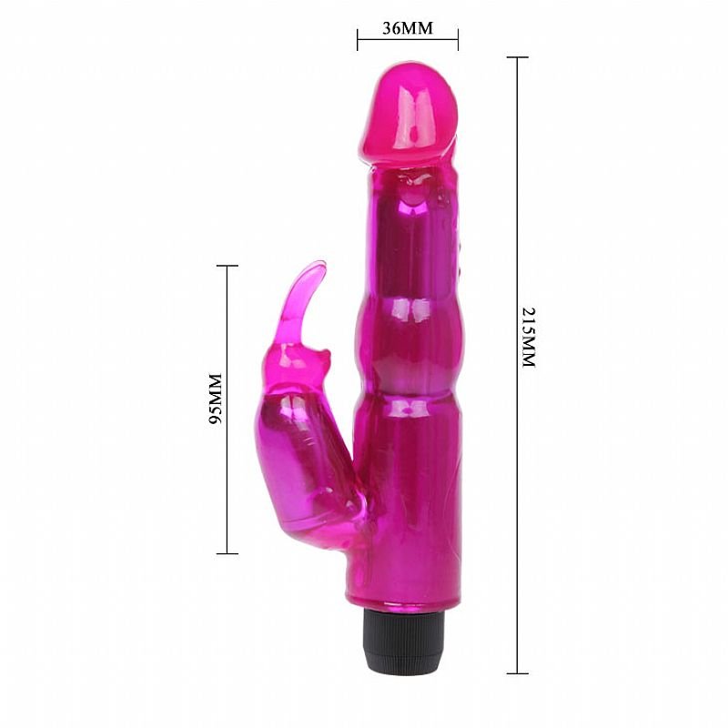 Vibrador em Jelly Naughty Bunny Duplo Motor - Ultra Potente - 18 cm - BAILE