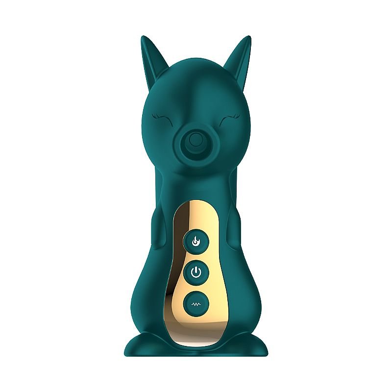 Vibrador em Silicone com pulsação - Formato Esquilo - Flame - Verde