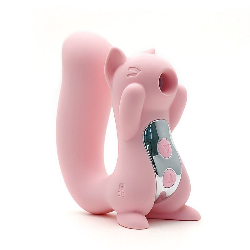 Vibrador em Silicone com pulsação - Formato Esquilo - Miss U - Kistoy - Laranja