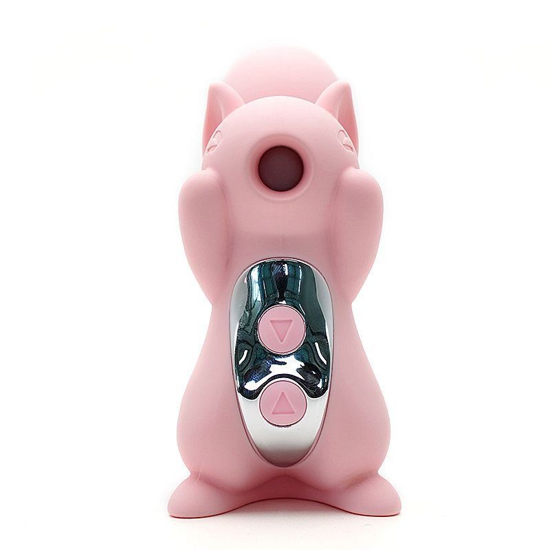 Vibrador em Silicone com pulsação - Formato Esquilo - Miss U - Kistoy - Laranja