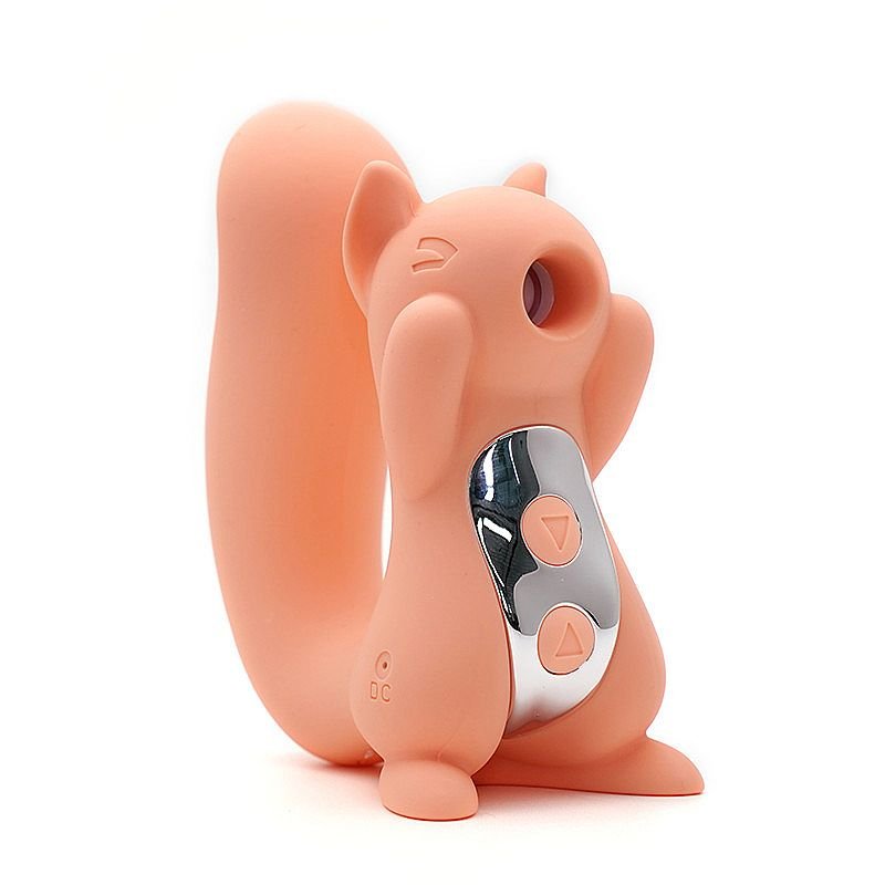 Vibrador em Silicone com pulsação - Formato Esquilo - Miss U - Kistoy - Laranja