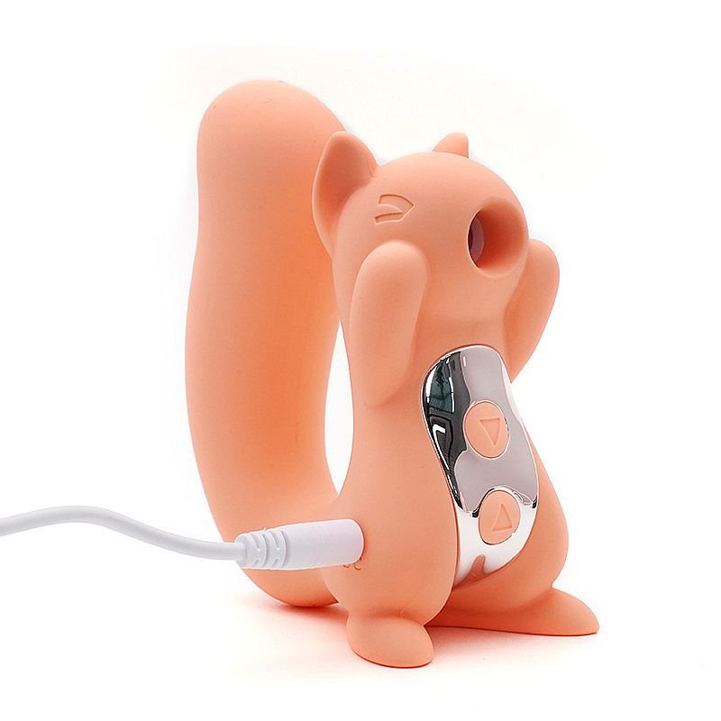 Vibrador em Silicone com pulsação - Formato Esquilo - Miss U - Kistoy - Laranja