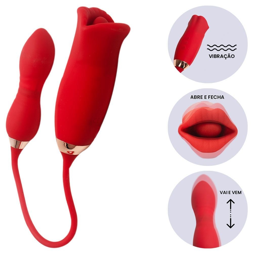 Vibrador Formato Boca Bullet Vai E Vem 2 Sexy Import
