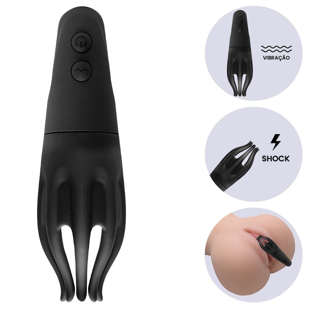 Vibrador Octopus Choque Lilo 10 Vibrações Usb Vipmix