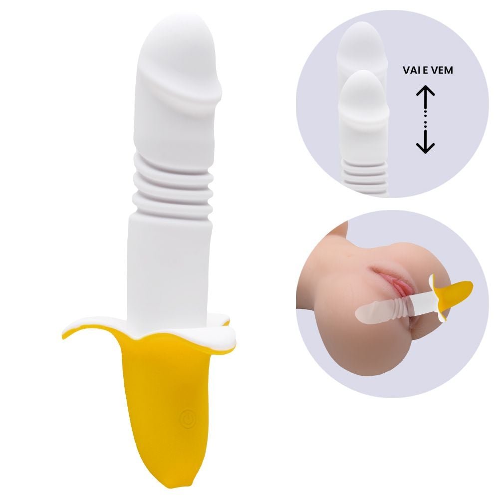 Vibrador Ponto G Banana 12 Modos Vai E Vem Vipmix