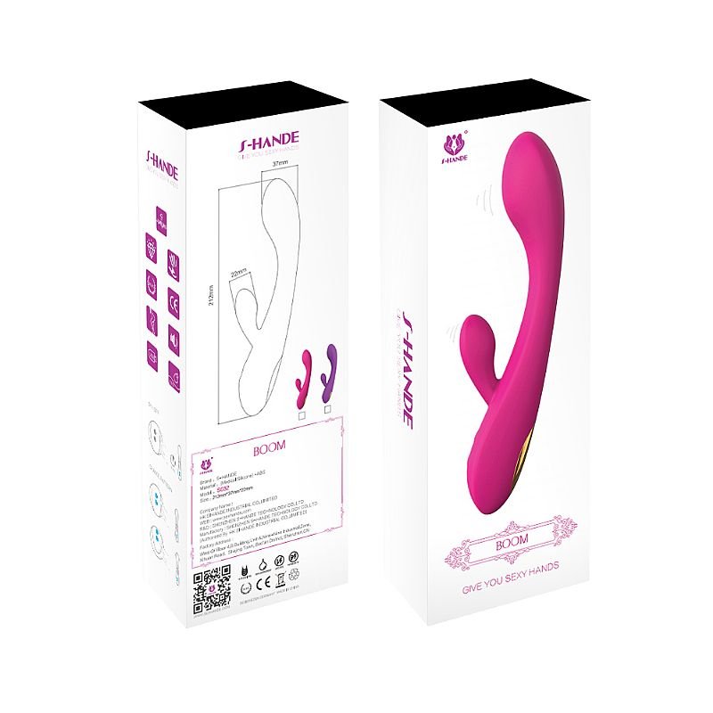 Vibrador Ponto G com Estimulador de Clitóris - Boom - S-Hande