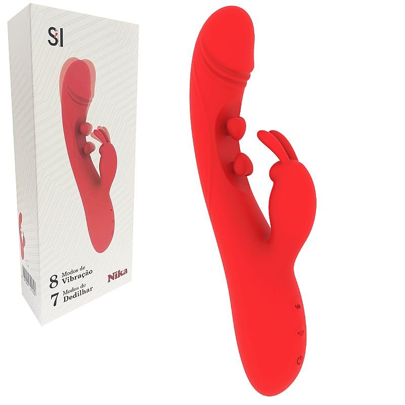 Vibrador Ponto G de Clitóris com Dedilhar - Nika