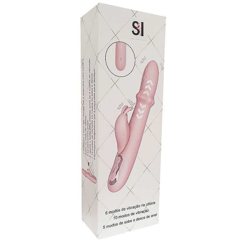 Vibrador Ponto G e clitóris com Vai e Vem de Anel